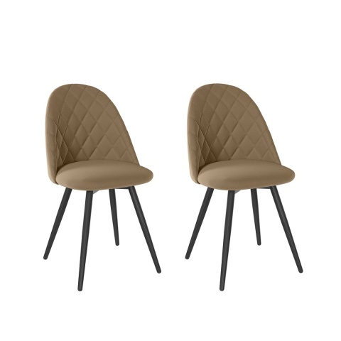 Комплект стульев Диор (2 шт), черный велюр бежевый