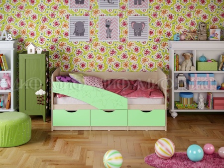 Детская Кровать Бабочки/Разные Цвета